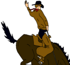 Dibujo Vaquero en caballo pintado por PACO