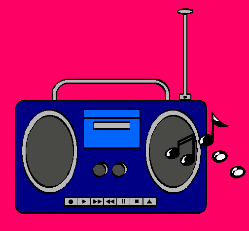 Dibujo Radio cassette 2 pintado por -kAr-