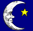 Dibujo Luna y estrella pintado por chulita