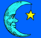 Dibujo Luna y estrella pintado por harol