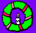 Dibujo Corona de navidad II pintado por corazon