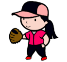 Dibujo Jugadora de béisbol pintado por emiily