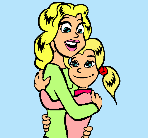 Dibujo Madre e hija abrazadas pintado por sara2222