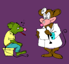Dibujo Doctor y paciente ratón pintado por anonimos