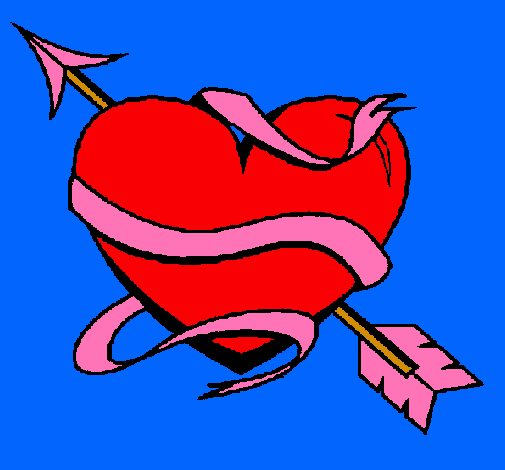 Dibujo Corazón con flecha pintado por cloe
