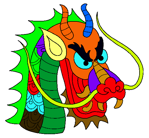 Dibujo Cabeza de dragón pintado por Migueltassa