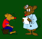Dibujo Doctor y paciente ratón pintado por camilaa 