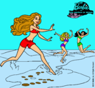 Dibujo Barbie de regreso a la playa pintado por inesita