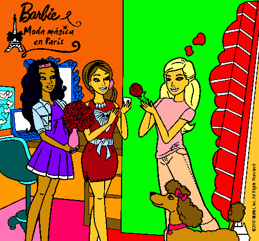 Dibujo Barbie de compras con sus amigas pintado por andre001