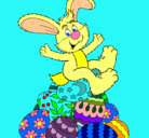 Dibujo Conejo de Pascua pintado por popo