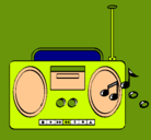 Dibujo Radio cassette 2 pintado por yael