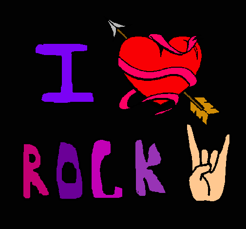 Dibujo I love rock pintado por paolinanic