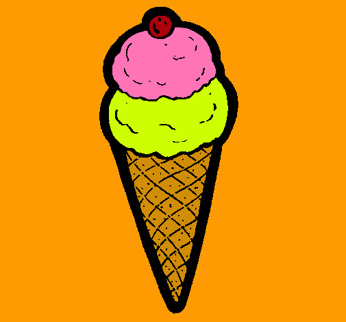 Dibujo Cucurucho de helado pintado por h0bdd