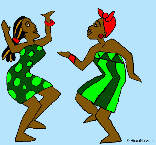 Dibujo Mujeres bailando pintado por sara2222