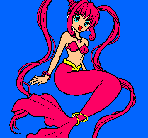 Dibujo Sirena con perlas pintado por martica
