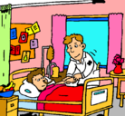 Dibujo Niño hospitalizado pintado por JULIAR