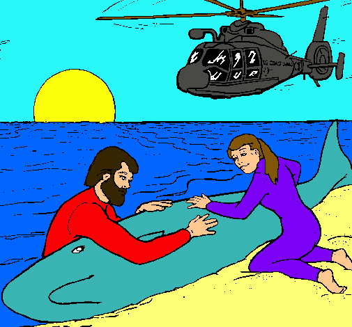 Dibujo Rescate ballena pintado por anivegas