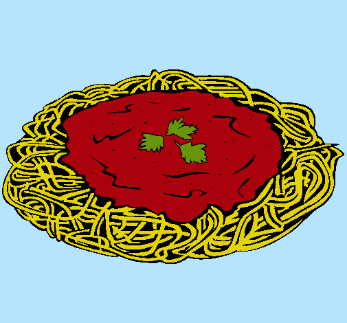 Dibujo Espaguetis con queso pintado por Nahomy