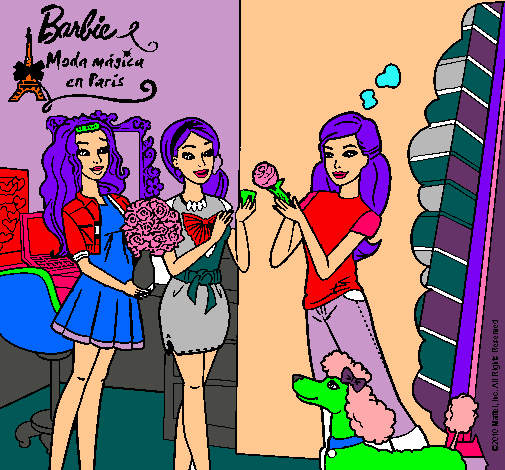 Dibujo Barbie de compras con sus amigas pintado por ANDREA5