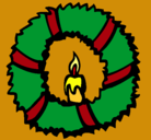 Dibujo Corona de navidad II pintado por kuki