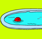 Dibujo Pelota en la piscina pintado por gauna