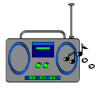 Dibujo Radio cassette 2 pintado por valle