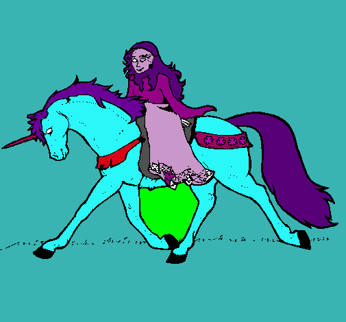 Dibujo Princesa en unicornio pintado por ANDREA5