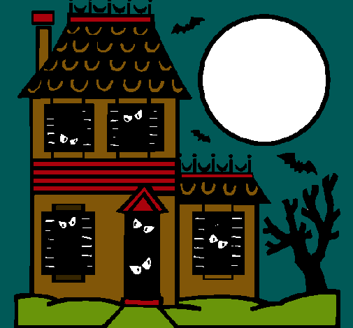 Dibujo Casa del terror pintado por Clari