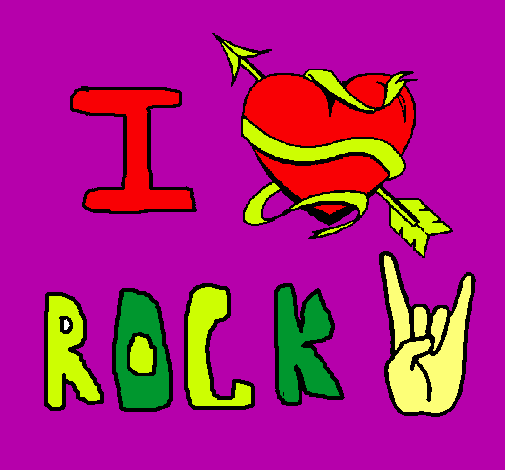 Dibujo I love rock pintado por naomi