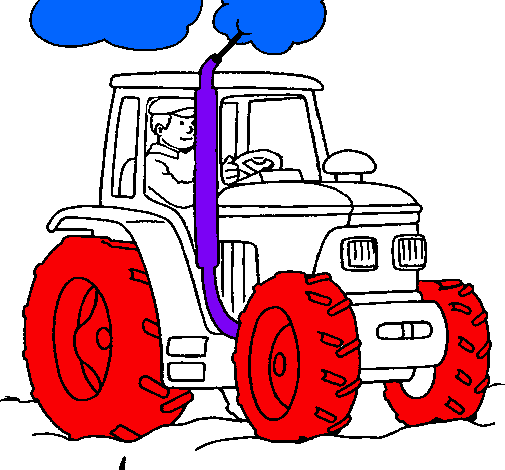 Dibujo Tractor en funcionamiento pintado por yessy