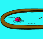 Dibujo Pelota en la piscina pintado por ardnola