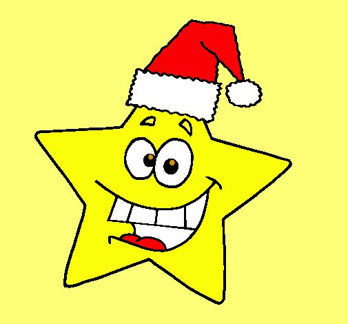 Dibujo estrella de navidad pintado por noem