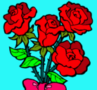 Dibujo Ramo de rosas pintado por coralmu004