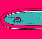 Dibujo Pelota en la piscina pintado por luca2