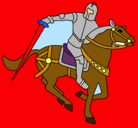 Dibujo Caballero a caballo IV pintado por solland