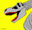 Dibujo Esqueleto tiranosaurio rex pintado por leonor