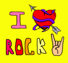 Dibujo I love rock pintado por Jesica
