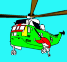 Dibujo Helicóptero al rescate pintado por fiesta