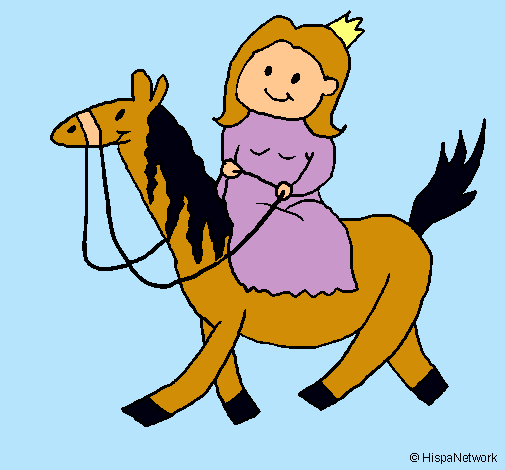 Dibujo Princesa a caballo pintado por martina10Dulce