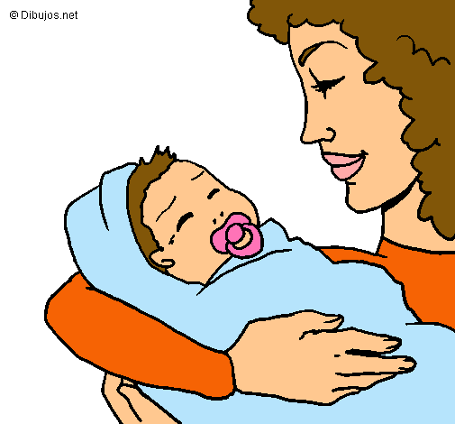 Dibujo Madre con su bebe II pintado por caro_