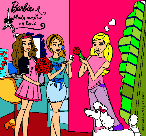 Dibujo Barbie de compras con sus amigas pintado por Bele_2010