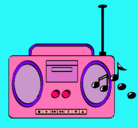 Dibujo Radio cassette 2 pintado por JUNIORSITO