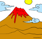 Dibujo Monte Fuji pintado por mati