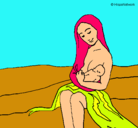 Dibujo Madre con su bebe pintado por BERTA