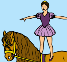 Dibujo Trapecista encima de caballo pintado por Nahomy