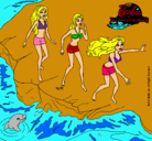 Dibujo Barbie y sus amigas en la playa pintado por ainhoanaiara