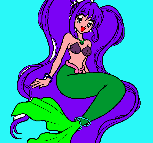 Dibujo Sirena con perlas pintado por ANDREA5