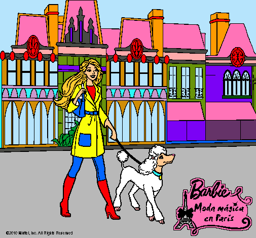 Dibujo Barbie y su perrita pintado por ilona