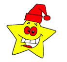 Dibujo estrella de navidad pintado por azucena