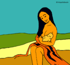 Dibujo Madre con su bebe pintado por cronos